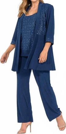 R & M Richards Long Formal Pant Suit Jacket In Peacock