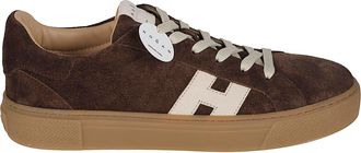 Hogan Low-Top Sneaker with Contrasting Logo and Suede Finish