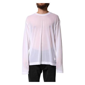 Dolce & Gabbana Long Sleeve Tops, male, White, Size: L Long Sleeve T-Shirt