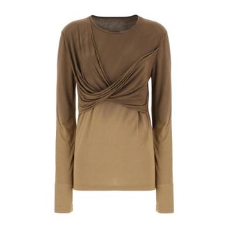 Uma Wang Round-neck Knitwear, female, Brown, Size: M Twist Top