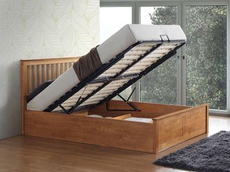 Bedmaster Malmo Wooden Ottoman Bed in Brown | Size: Double