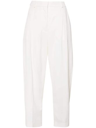 Stella McCartney tapered-leg cropped wool trousers - Neutrals