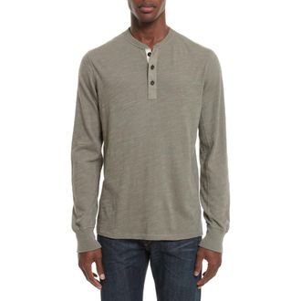 Rag & Bone Classic Slim Fit Henley in Sage at Nordstrom, Size Small