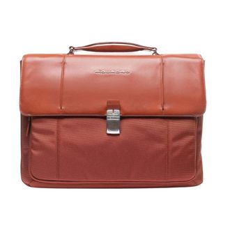 Piquadro Oranje Documentenhouder met Schouderband - Heren - Laptoptassen - Oranje - ONE Size - Leer - Tassen