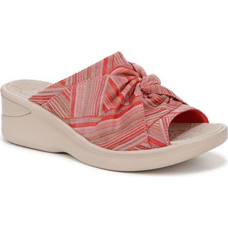 Life Stride Smile 3 Open Toe Wedge Slide Sandal - Wide Width Available in Pink Stripe at Nordstrom Rack, Size 6.5