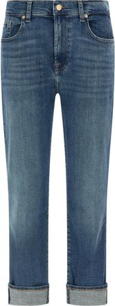 7 For All Mankind Relaxed Skinny Jeans - Dames - Slim Fit Jeans - Blauw - W27 - Katoen - Jeans