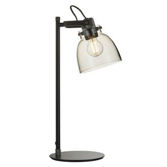 Netlighting Urban Desk Task Lamp Smokey Grey Tinted Glass & Black Chrome Plate E27