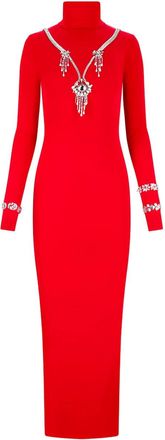 Des_Phemmes backless embellished maxi dress - Red