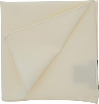 Emporio Armani Mens Pocket Square Virgin Wool White Cream Ties & Bow