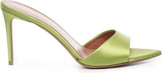 Giuliano Galiano 80 mm satijnen sandalen met open neus - Groen