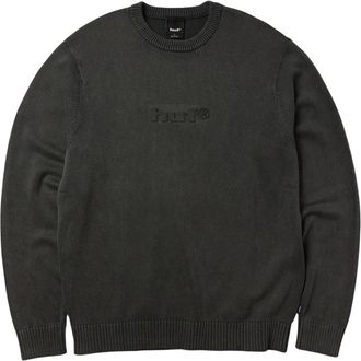 HUF Pacific Wash Embossed Crewneck - Heren - Ronde hals truien - Zwart - L - Polyester - Truien & Vesten