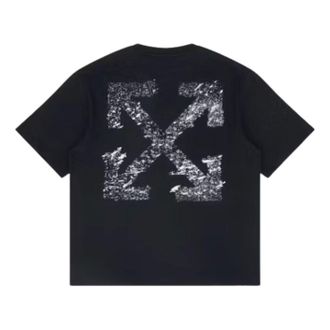 Off-white Paint Splatter Arrow Diag Fit T-Shirt Black 44OWOS26T064001