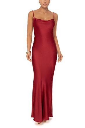 JLUXLABEL Down The Aisle Satin Gown in Red at Nordstrom, Size X-Small