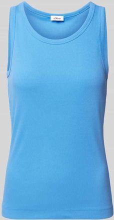 s.Oliver Red Label Regular Fit Tank Top aus Viskose-Mix mit Rippstruktur in Blau, Größe 46