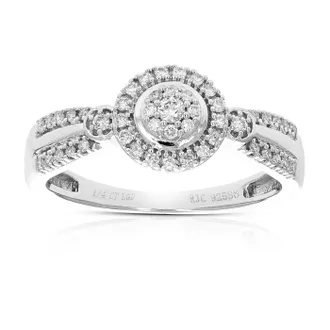Vir Jewels 1/4 cttw Lab Grown Diamond Engagement Ring in Sterling Silver For Women