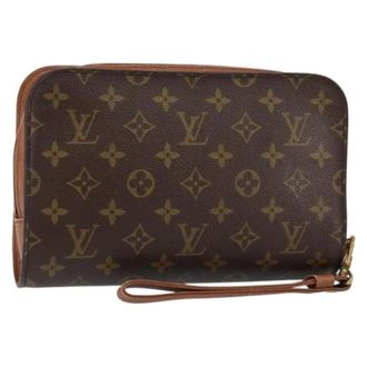 Louis Vuitton Clutch Pre-owned in Tela - - Pre-owned - Donna - Marrone - ONE SIZE