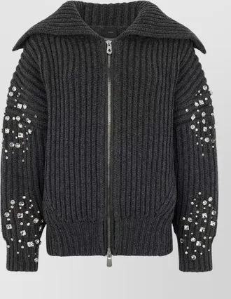 Pinko ribbed wool-blend cardigan