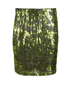 Gestuz Green Sequined Polyester Mini Skirt