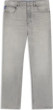 HUGO BOSS Grey baggy-fit jeans in stonewashed denim