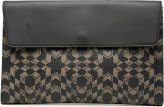 Gucci Pre-owned Clutches, female, Brown, Size: ONE SIZE Pre-owned Printed Flat Pouch