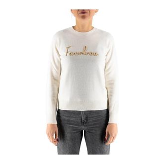 MC2 Saint Barth New Queen Favolosa Knit - Dames - Ronde hals truien - Wit - L - Wol - Truien & Vesten
