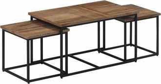 vidaXL Nesting Coffee Tables 3 pcs Solid Wood Teak Vidaxl