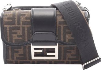 Fendi 2000-2010 Zucca Canvas Double Baguette crossbody bag - Brown