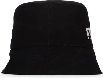 Stella McCartney Unisex Logo-Embroidered Bucket Hat Black Cotton