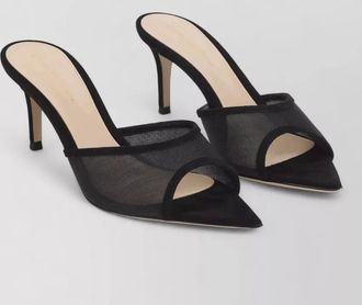 Gianvito Rossi elle 70 suede mesh stiletto mules