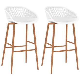 vidaXL Taburetes De Cocina 2 Unidades Blanco Vidaxl