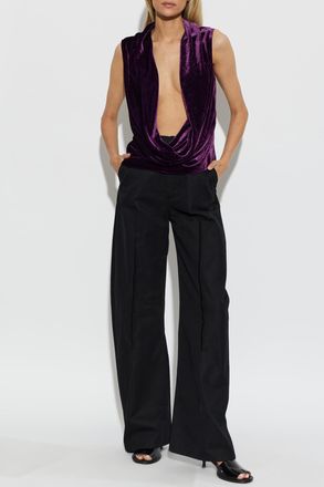 Maison Margiela Velvet Top, Womens, Purple