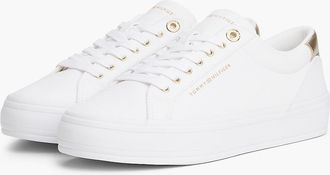 Tommy Hilfiger Womens Metallic Accent Canvas Sneaker - White - US 6.5 / EU 37