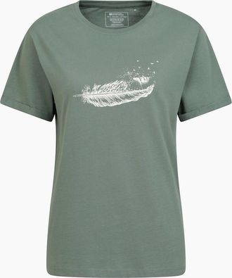 Mountain Warehouse Womens Mountain Warehouse Womens/Ladies Wave Feather Organic Loose T-Shirt - Green - Size: 12