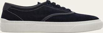 Ferragamo Mens Sunset Suede Low-Top Sneakers