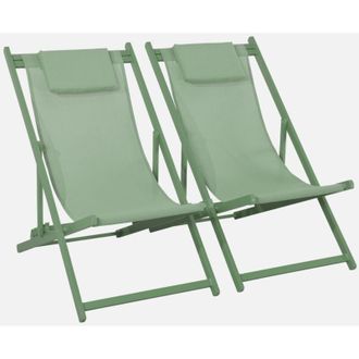 Sweeek Set 2 lettini prendisole in alluminio multiposizione