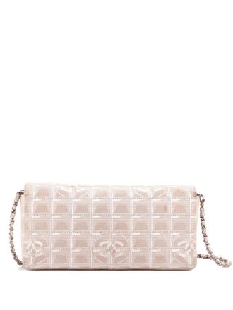 Chanel Travel Line Flap Bag Quilted Nylon East West shoulder bag - Beige