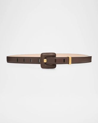 Balmain Anthem Wide Leather Belt