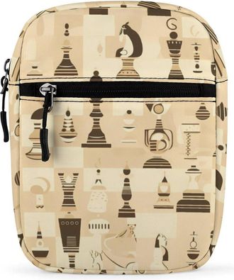 Generic Chess Pattern Print Crossbody Bag Adjustable Satchel Cute Shoulder Bag Lightweight Sling Bags