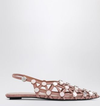 The Attico Mud coloured Grid ballerina