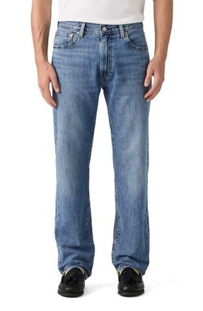 Levi's 555 Relaxed Straight Leg Cotton & Linen Jeans in Timeless Blues Ltwt at Nordstrom, Size 31 X 32