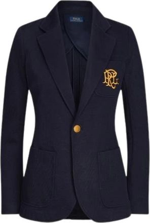 Polo Ralph Lauren Navy Double Knit Jacuard Blazer - Dames - Blazers - Blauw - XS - Jassen