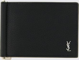 Saint Laurent Portafoglio Tiny Cassandre Saint Laurent in pelle a grana