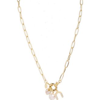 Argento Vivo Paperclip Charm Necklace in Gold at Nordstrom