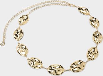 Simons Womens Hammered-oval belt