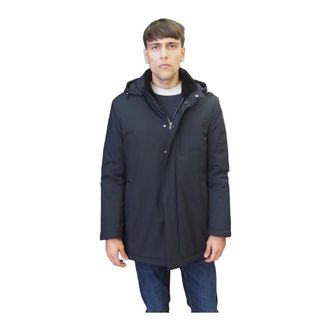 Barba Hombre, Abrigos, Azul, Talla: L