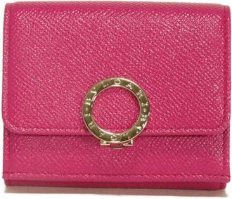 Bulgari Pink Leather Wallet (Tri-Fold) (Pre-Owned)