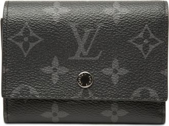 Louis Vuitton Black Gray Pvc Leather Wallet (Tri-Fold) (Pre-Owned)