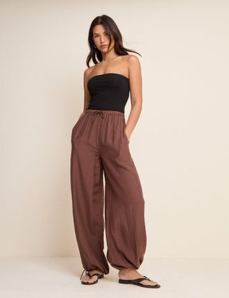 Nobody's Child Brown Balloon Cuffed Trousers