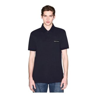 A|X Armani Exchange Katoenen Piqu&eacute; Polo - Heren - Polos - Blauw - XL - Katoen - Tops