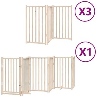 vidaXL Puerta Para Perros Plegable 15 Paneles Madera De &Aacute;lamo 750 Cm Vidaxl